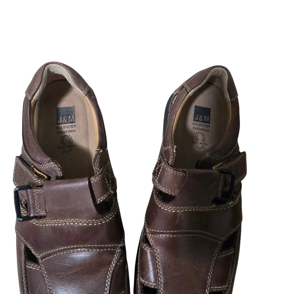 Mens Johnston & Murphy Closed Toe Sheepskin Sandals Size 12